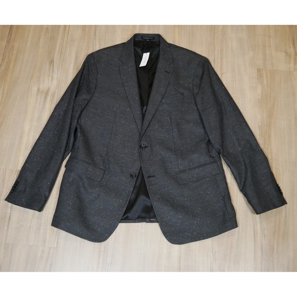Banana Republic‎ Mens 46R Slim Fit Blazer Charcoal Grey Flecked Sport Coat NEW